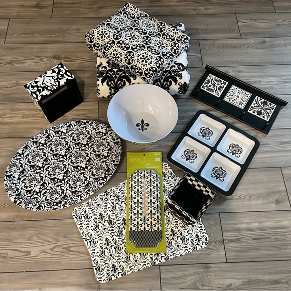 Accents Paris Black And White Damask Home Decor Bundle Poshmark